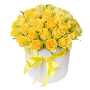 Цветы в коробке "Желтые Розы"